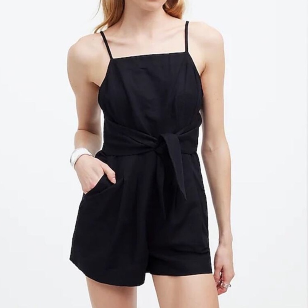 Madewell Black Tie-Front Jumpsuit